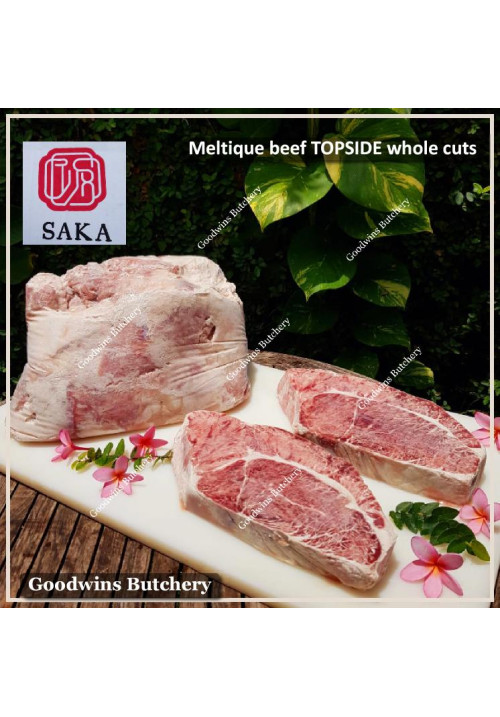 Beef TOPSIDE Australia MELTIQUE SAKA meltik (wagyu alike) daging rendang dendeng frozen WHOLE CUTS +/- 9kg/pc (price/kg)